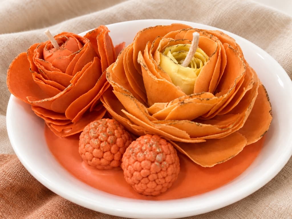 ظرف شمع گل پاییزی